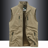 Muški ležerni prsluk s visokim ovratnikom i patentnim zatvaračem