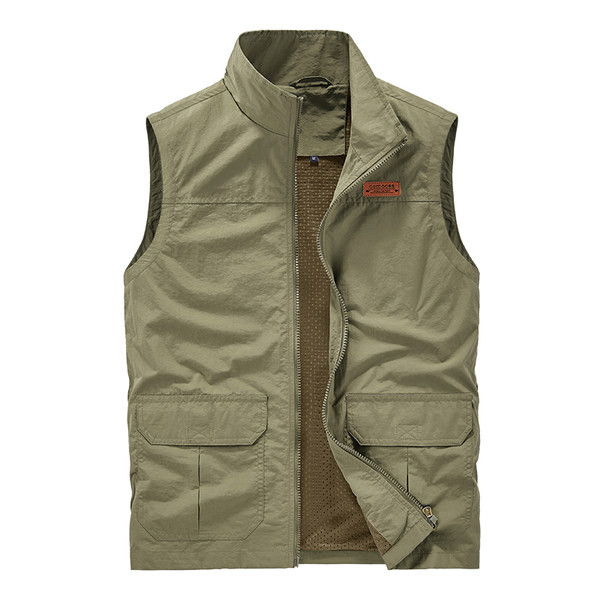 Férfi mellény belül hálóval és cipzárral