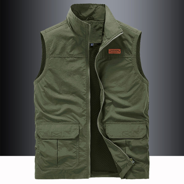 Férfi mellény belül hálóval és cipzárral