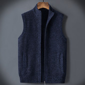 Őszi-téli mellény cipzárral és zsebbel