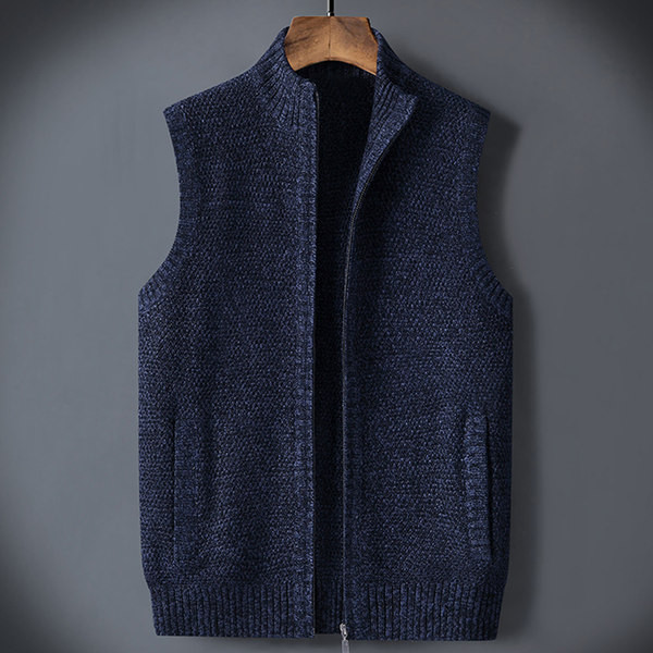 Őszi-téli mellény cipzárral és zsebbel