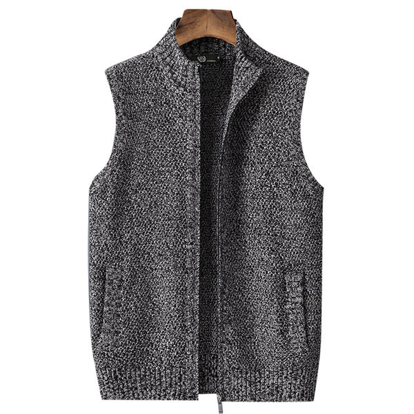 Őszi-téli mellény cipzárral és zsebbel