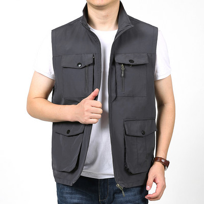 Férfi mellény zsebbel és cipzárral