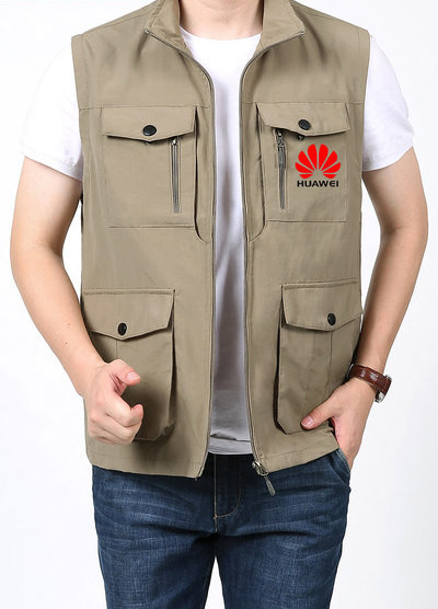 Férfi mellény zsebbel és cipzárral