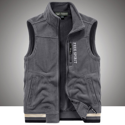 Ανδρικό γιλέκο casual με λογότυπο και φερμουάρ