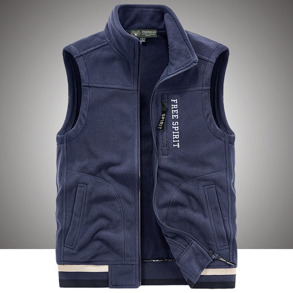 Ανδρικό γιλέκο casual με λογότυπο και φερμουάρ