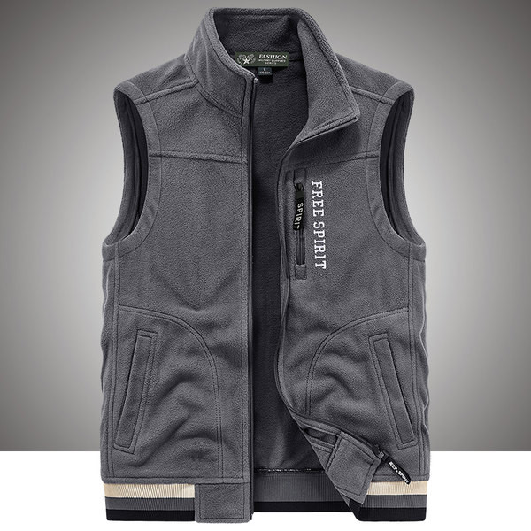 Ανδρικό γιλέκο casual με λογότυπο και φερμουάρ
