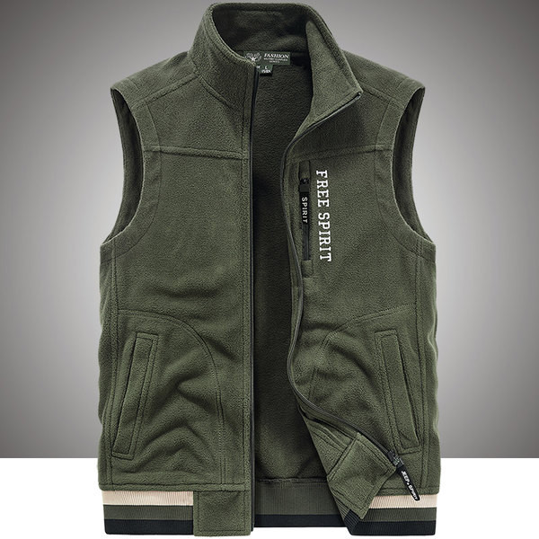 Ανδρικό γιλέκο casual με λογότυπο και φερμουάρ