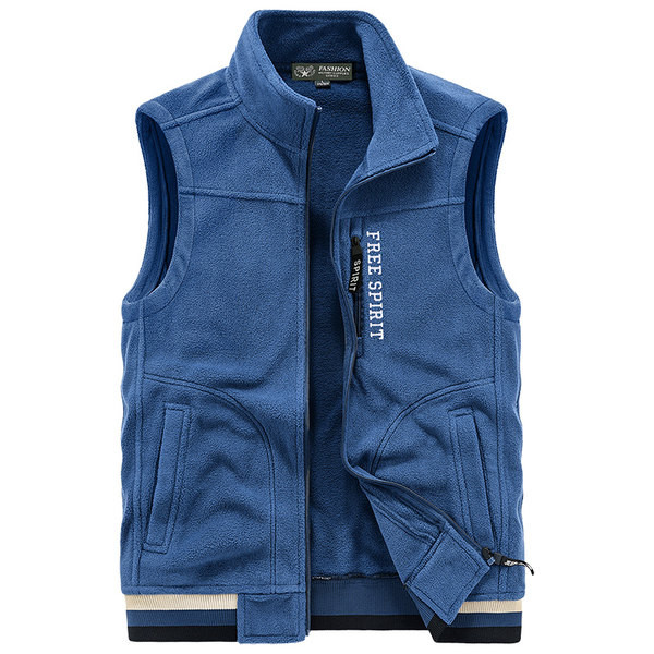 Ανδρικό γιλέκο casual με λογότυπο και φερμουάρ