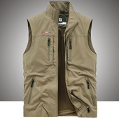 Vesta de pescuit pentru barbati cu guler si buzunar