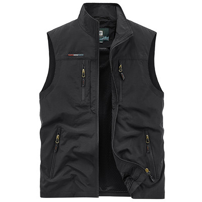 Vesta de pescuit pentru barbati cu guler si buzunar