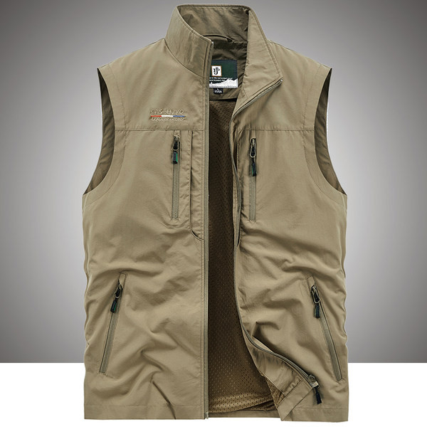 Vesta de pescuit pentru barbati cu guler si buzunar