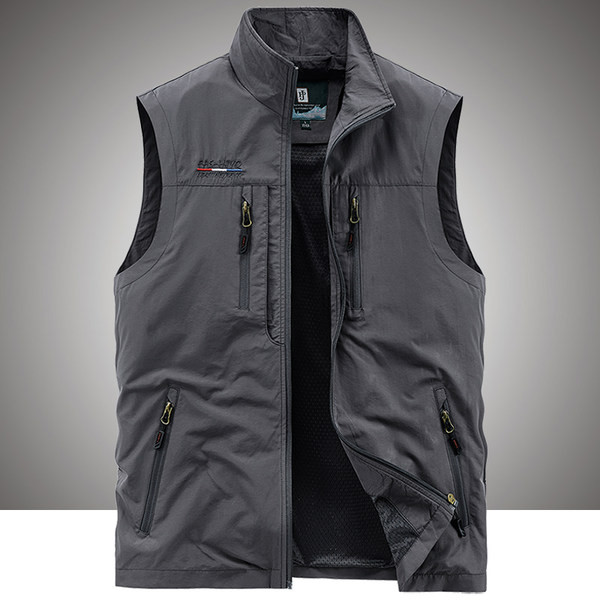 Vesta de pescuit pentru barbati cu guler si buzunar