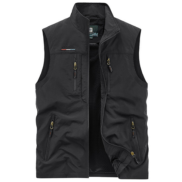 Vesta de pescuit pentru barbati cu guler si buzunar