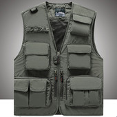 Vyriška meškeriojimo liemenė su kišene ir tinkleliu