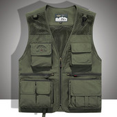 Vesta casual pentru barbati cu buzunare si fermoar