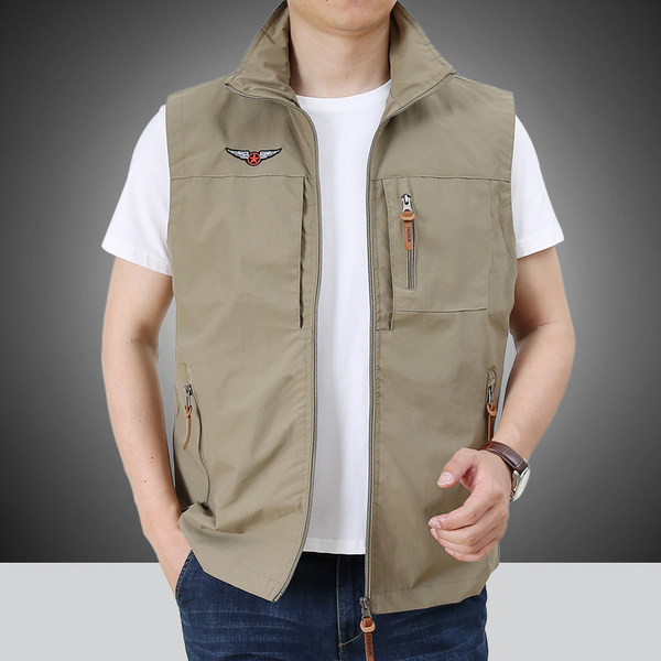 Férfi mellény cipzárral és mintával