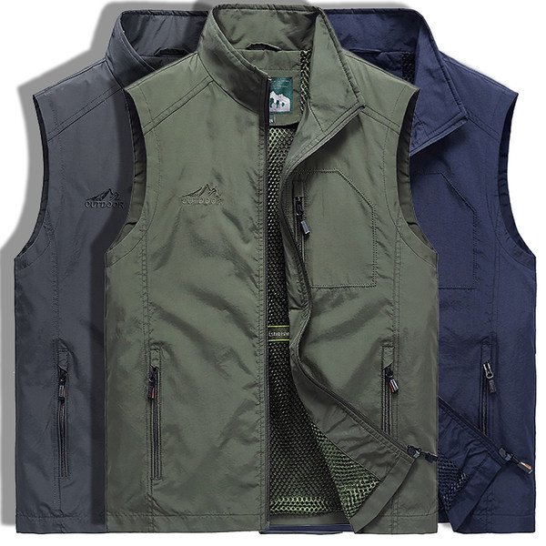 Didelio dydžio žvejų liemenė su užtrauktuku