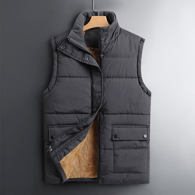 Vestă casual pentru bărbați cu căptușeală în puf - culoare neagră și gri