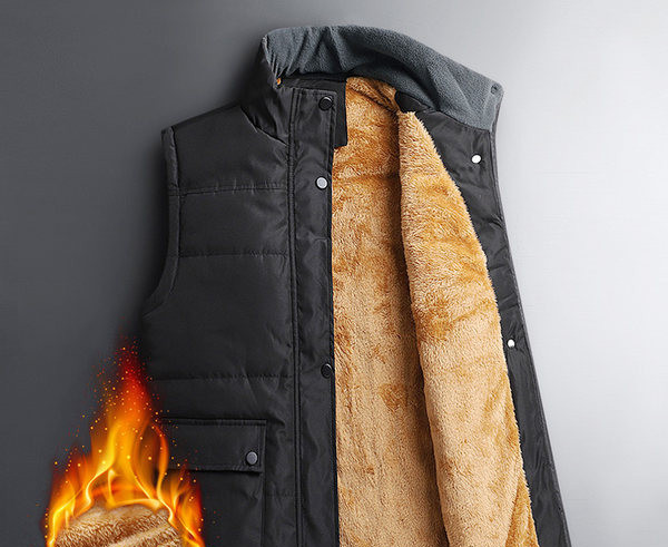 Vestă casual pentru bărbați cu căptușeală în puf - culoare neagră și gri