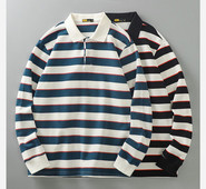 Bluză bărbătească cu mânecă lungă în dungi