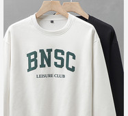 Bluză largi pentru bărbați, cu mâneci lungi și inscripție