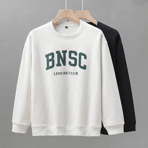 Bluză largi pentru bărbați, cu mâneci lungi și inscripție