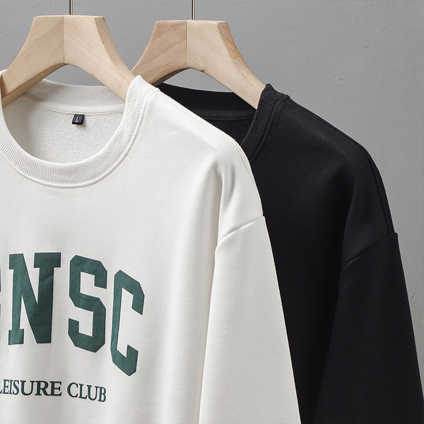 Bluză largi pentru bărbați, cu mâneci lungi și inscripție