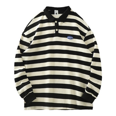 Vyriška dryžuota palaidinė klasikine apykakle