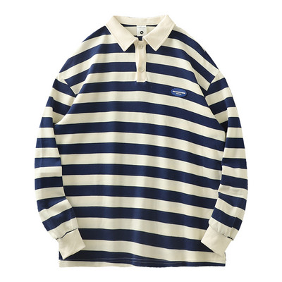 Vyriška dryžuota palaidinė klasikine apykakle