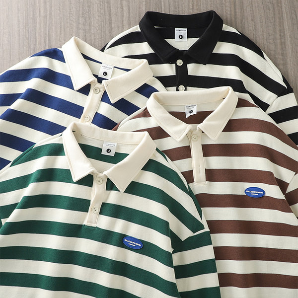 Vyriška dryžuota palaidinė klasikine apykakle