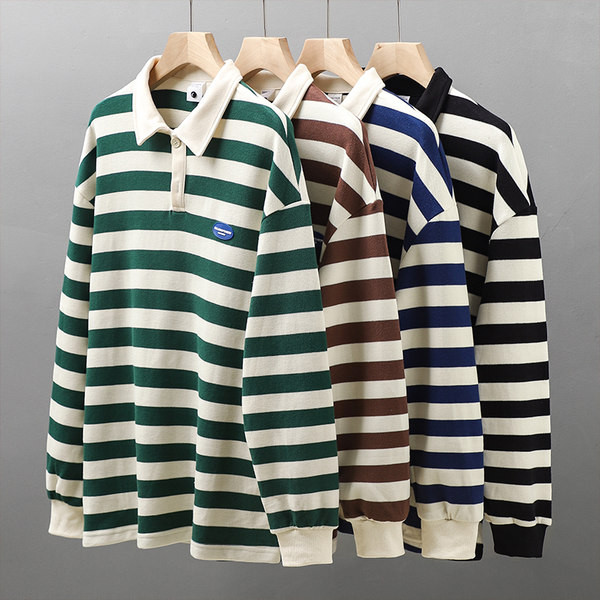 Vyriška dryžuota palaidinė klasikine apykakle