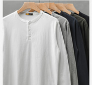 Tricou pentru bărbați cu mâneci lungi și nasturi