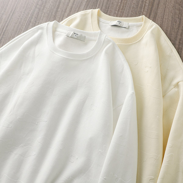 Letisztult modell férfi blúz, hosszú ujjal és O-nyakkivágással