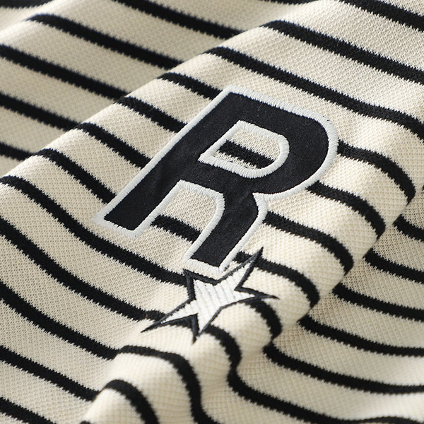 Férfi csíkos, kerek nyakú hosszú ujjú blúz