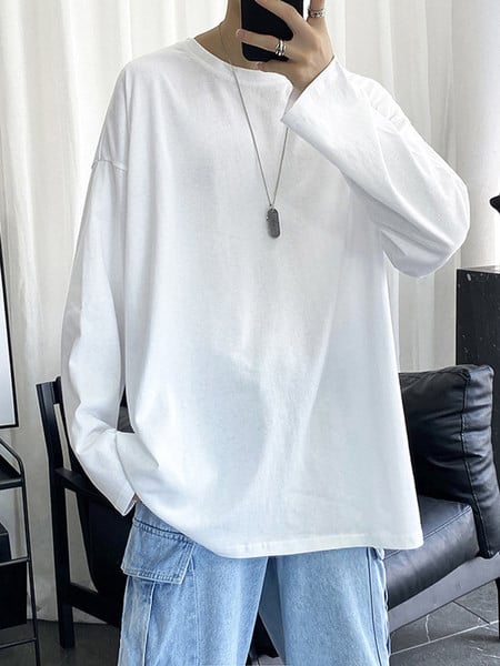 Laisva vyriška palaidinė apvalia iškirpte – kelių spalvų