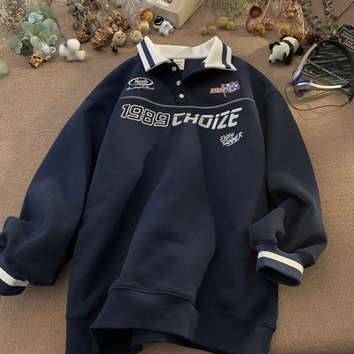 Bluză bărbătească model nou cu guler și inscripție clasică