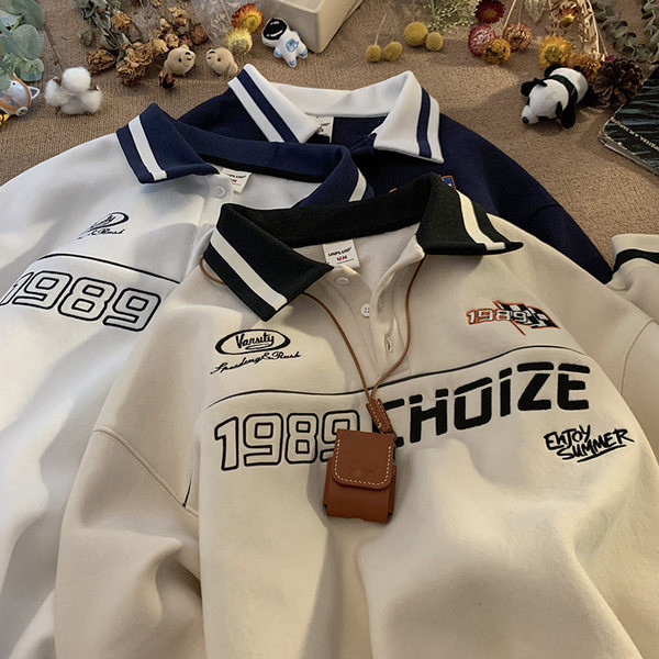 Bluză bărbătească model nou cu guler și inscripție clasică