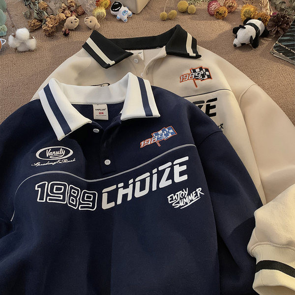 Bluză bărbătească model nou cu guler și inscripție clasică