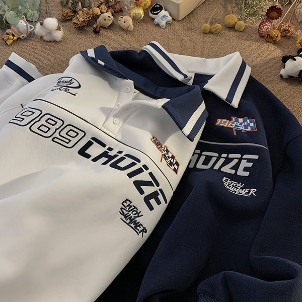 Bluză bărbătească model nou cu guler și inscripție clasică