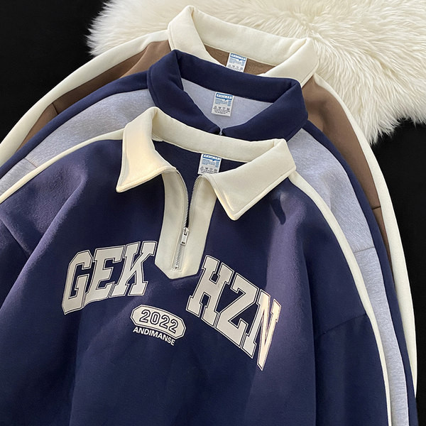 Férfi blúz cipzárral és felirattal