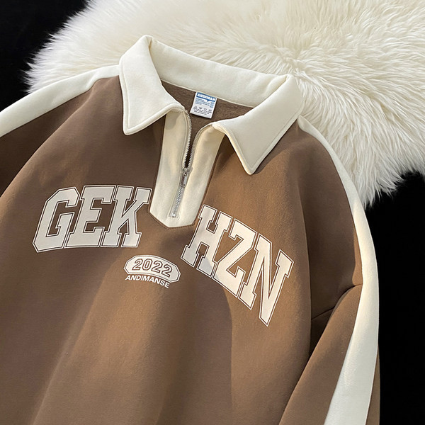 Férfi blúz cipzárral és felirattal