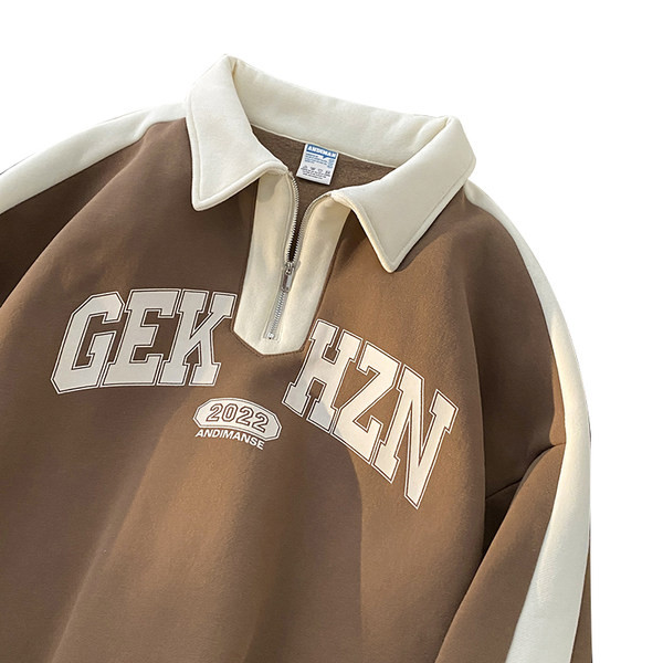 Férfi blúz cipzárral és felirattal