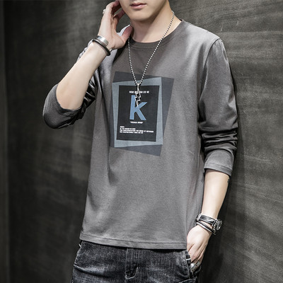 Férfi alkalmi mintás kerek nyakú blúz