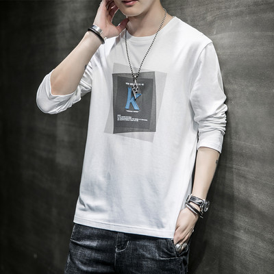 Férfi alkalmi mintás kerek nyakú blúz