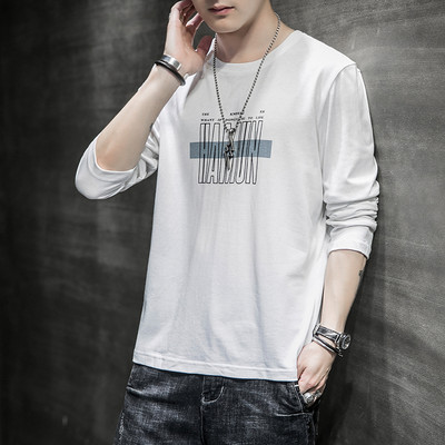 Férfi alkalmi mintás kerek nyakú blúz