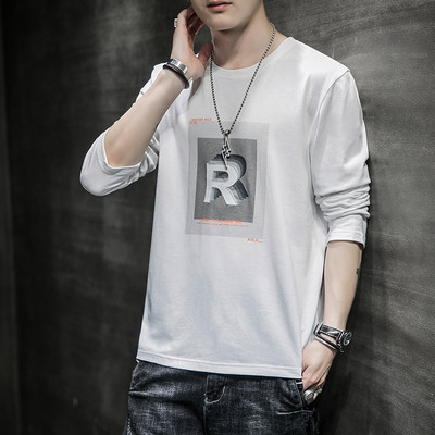 Férfi alkalmi mintás kerek nyakú blúz