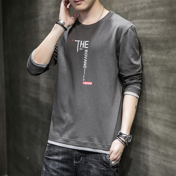 Bluză pentru bărbați cu mâneci lungi și decolteu oval