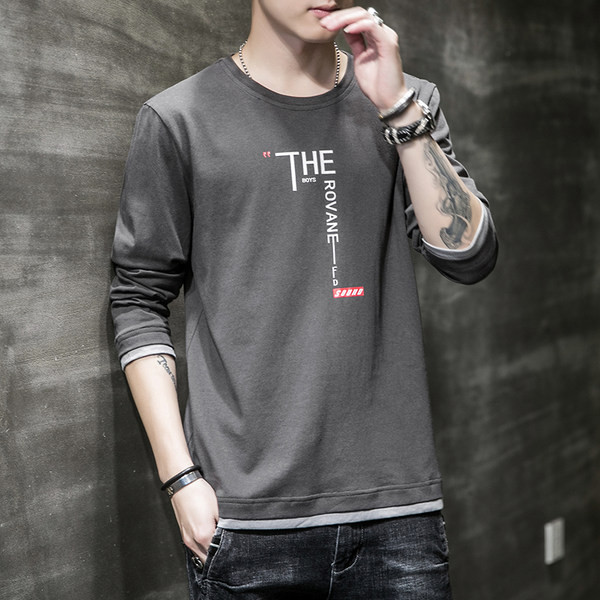 Bluză pentru bărbați cu mâneci lungi și decolteu oval