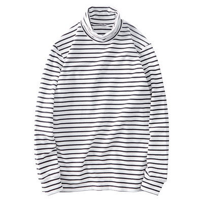 Bluză bărbătească în dungi cu guler polo înalt